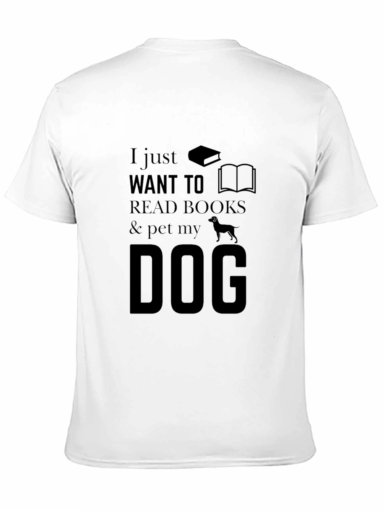 Black Book Lover's T-Shirt: Read Books & Pet My Dog view 11
