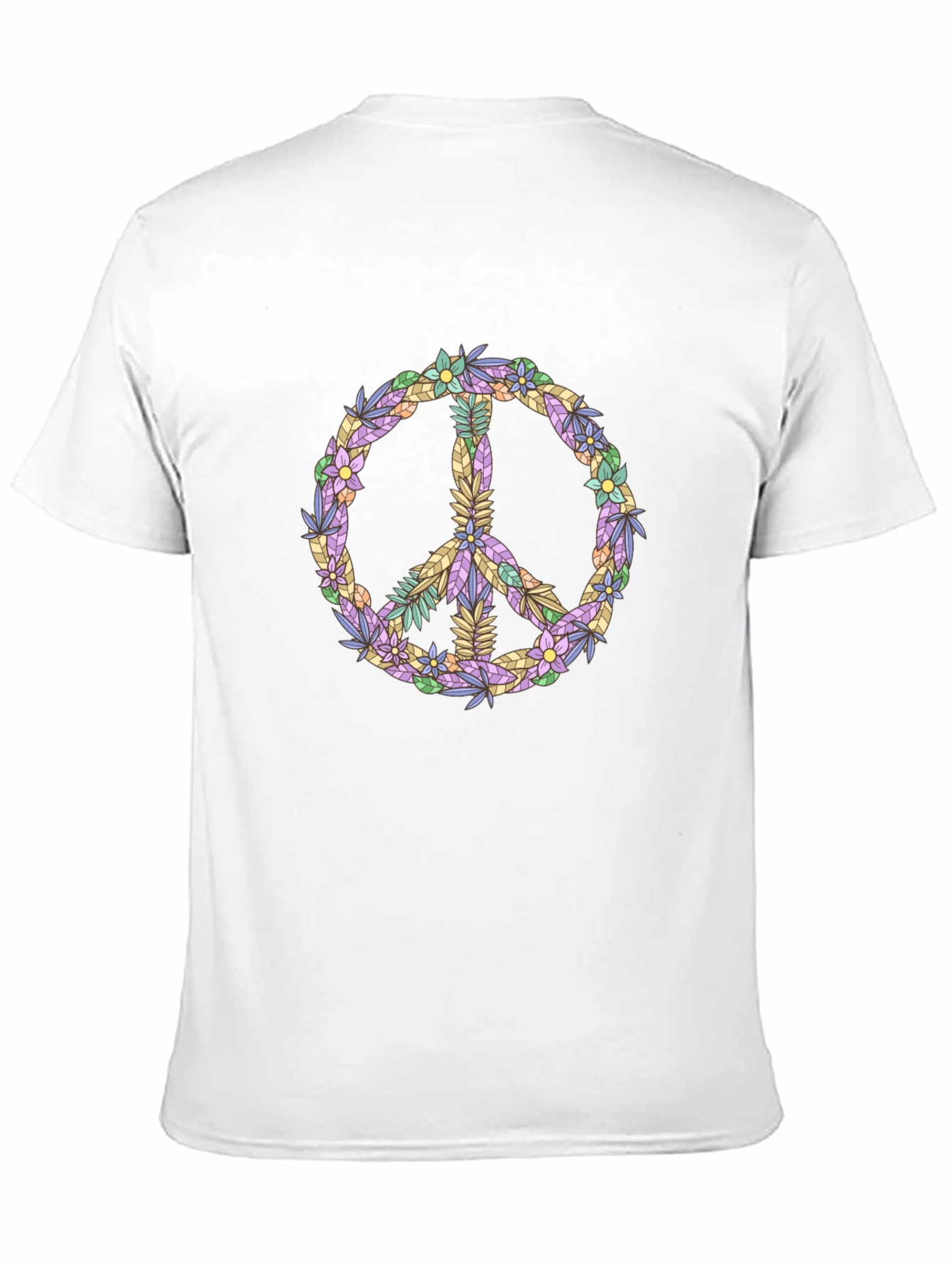 Black Floral Peace Sign Graphic Tee view 11