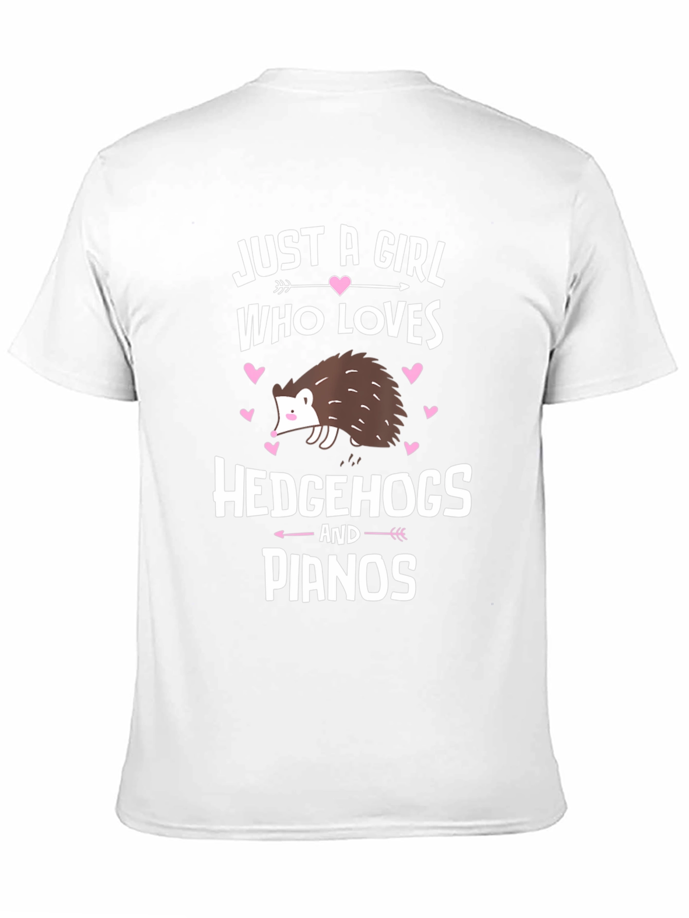 Black Just A Girl Who Loves Hedgehogs and Pianos T-Shirt view 11