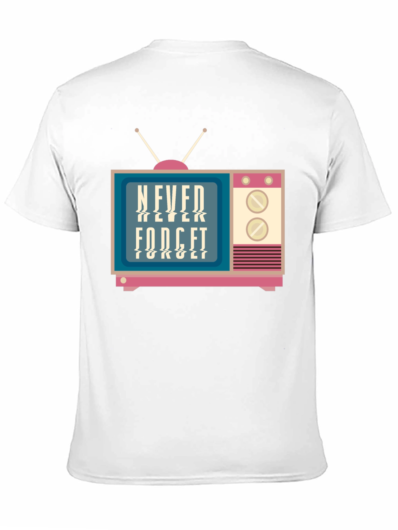 Black Retro TV Never Forget Graphic Tee view 11