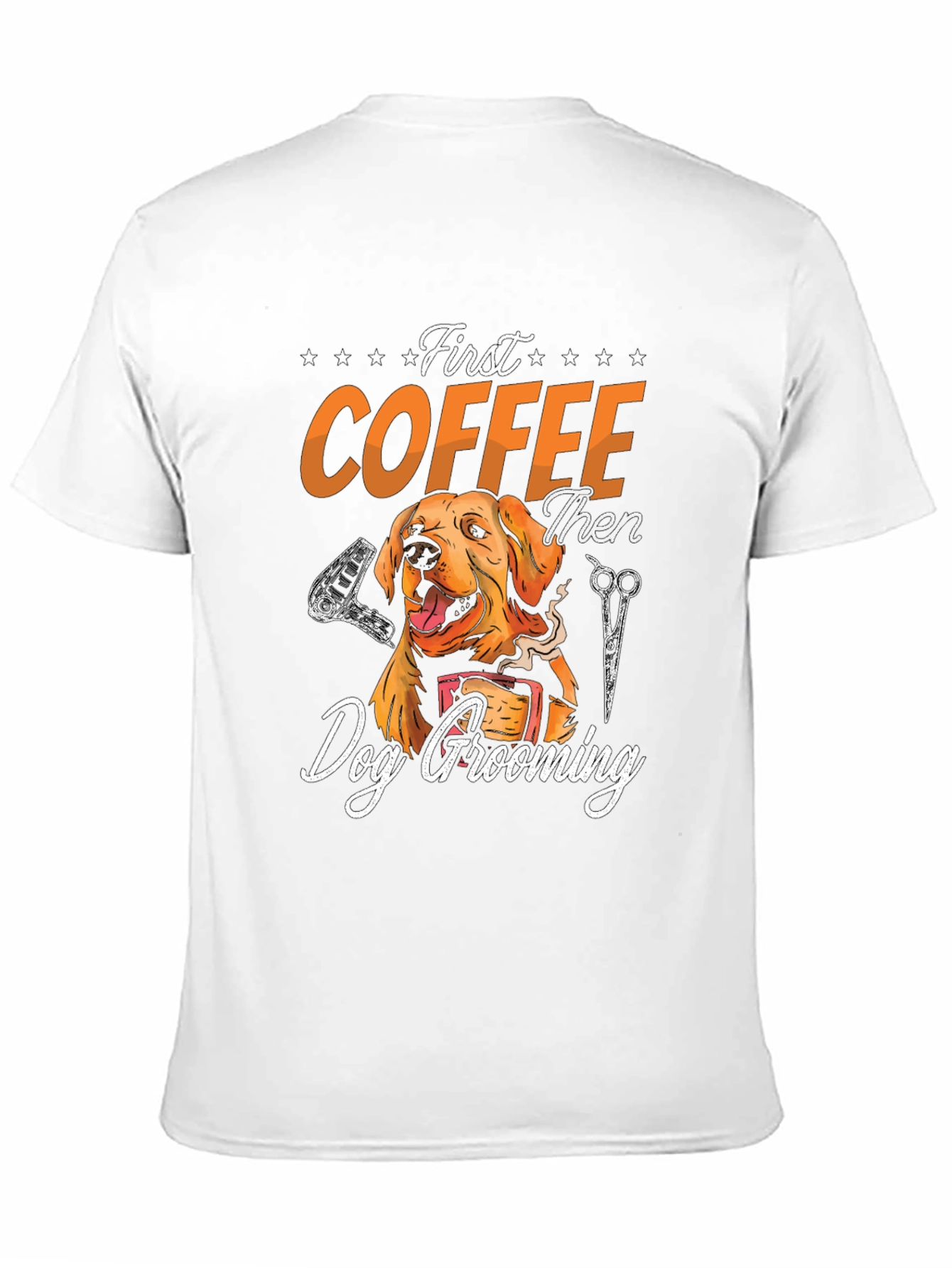 Black First Coffee Then Dog Grooming Graphic Tee view 11