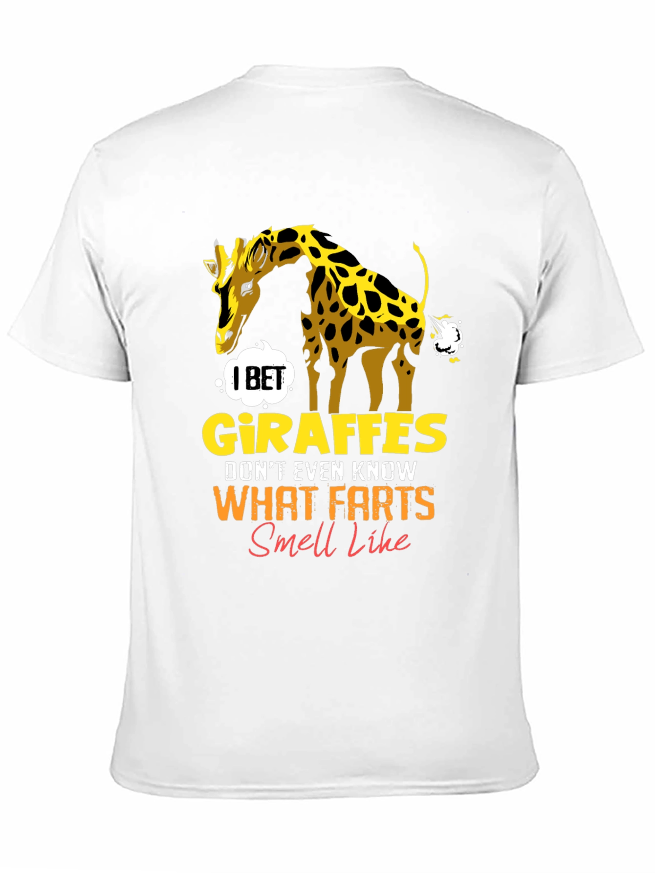 Black Giraffe Fart Joke T-Shirt - Funny Graphic Tee view 11