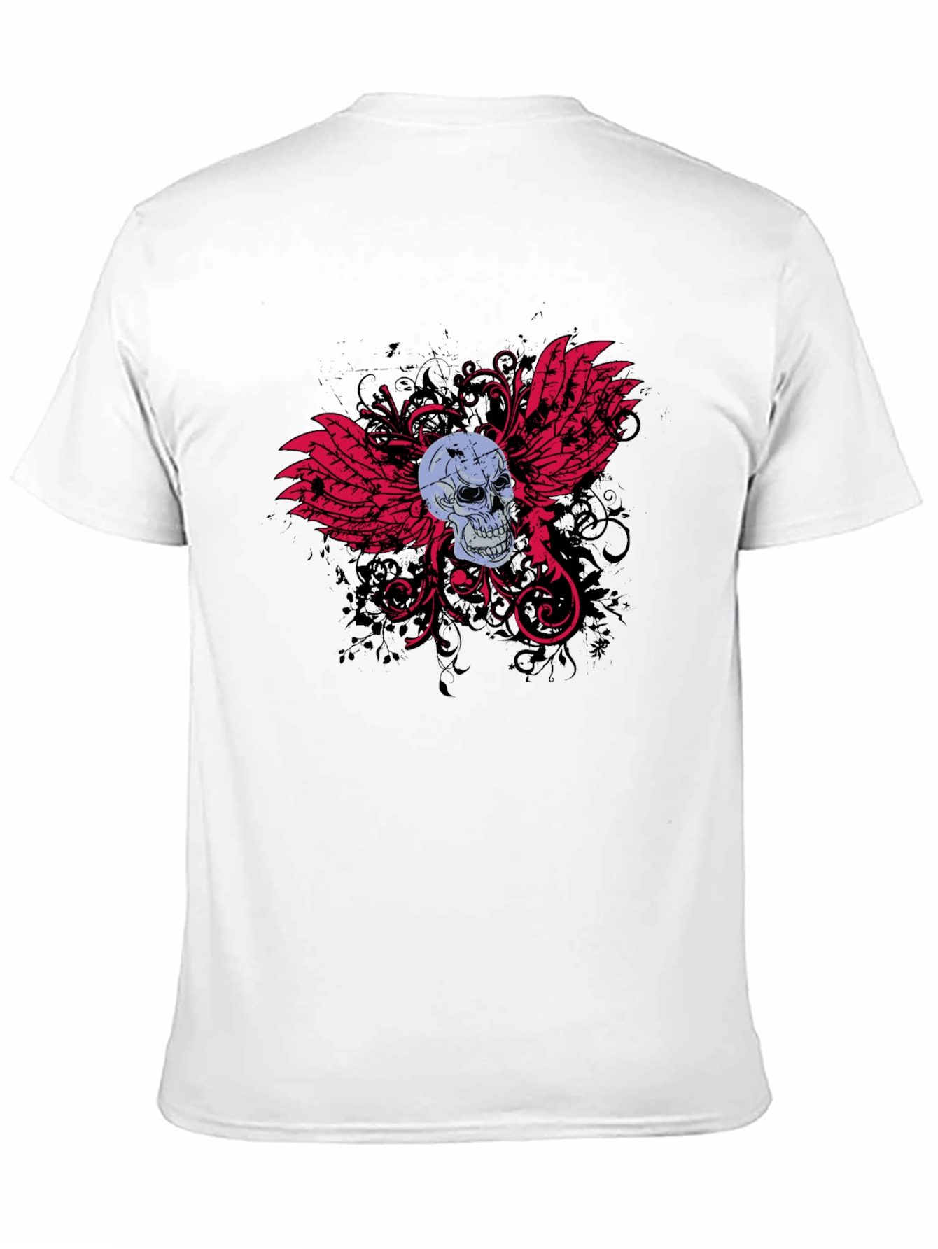 Black Skull & Wings Graphic T-Shirt - Edgy Design view 11