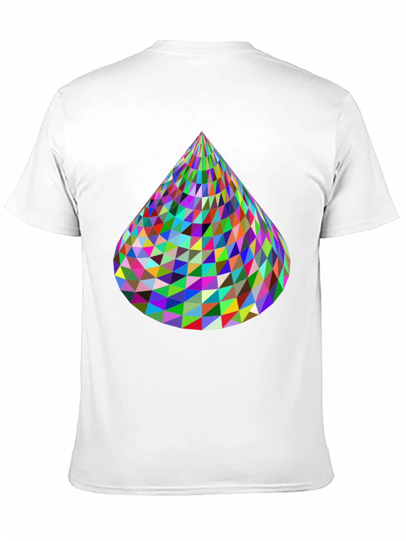 Black Geometric Cone T-Shirt - Vibrant & Modern Design view 11