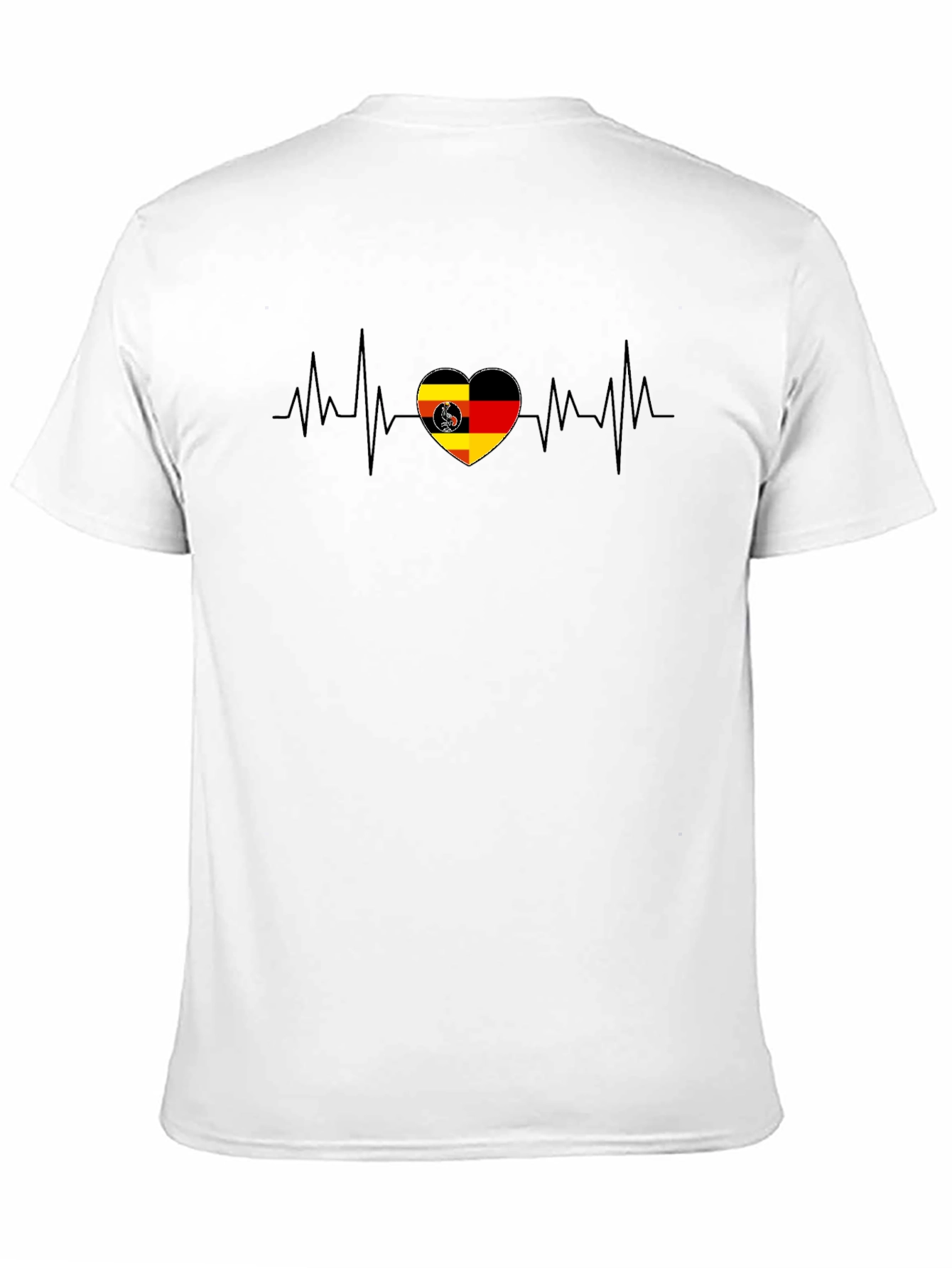 Black German Heartbeat T-Shirt - Black Casual Tee view 11