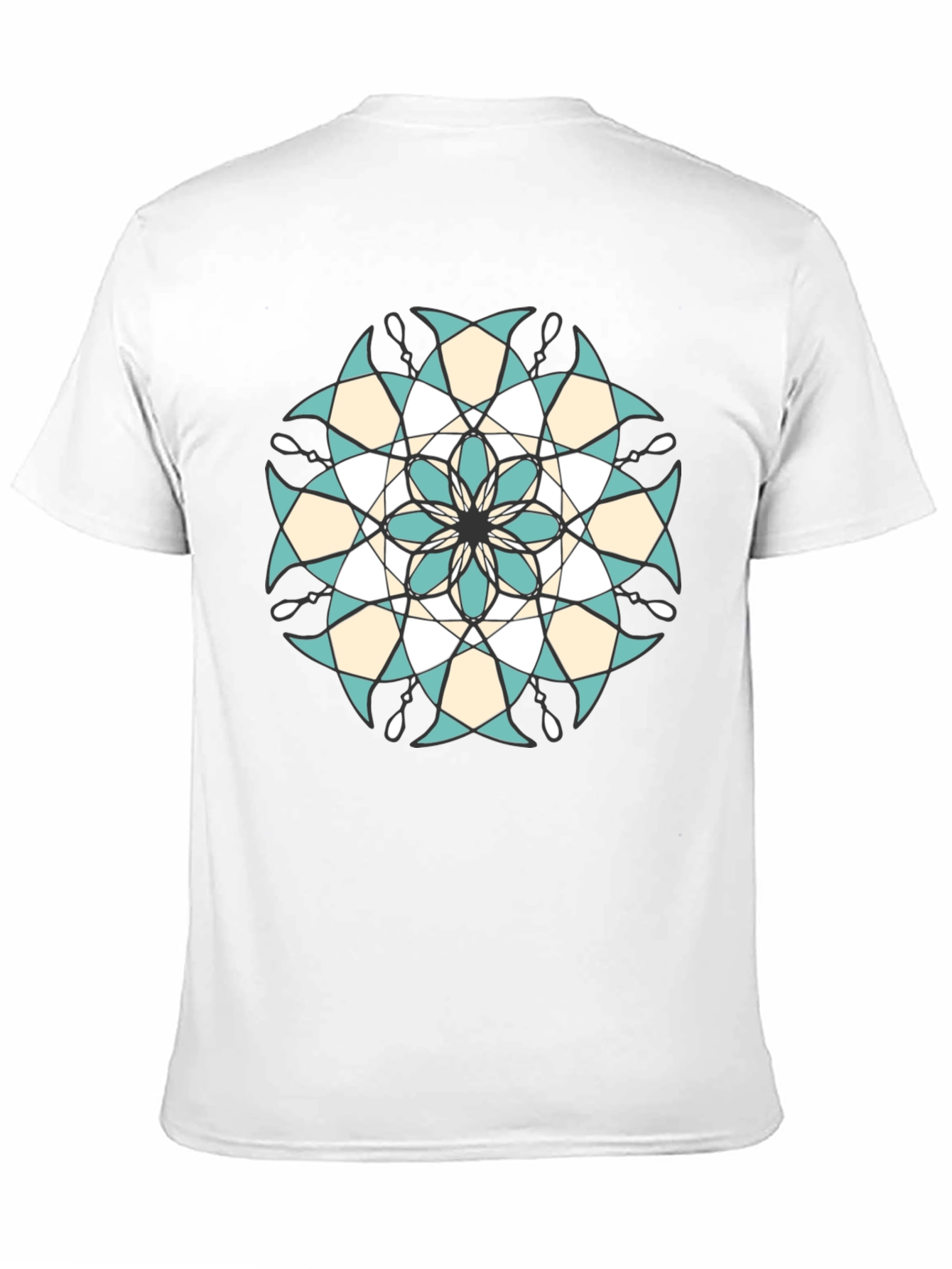 Black Geometric Mandala Graphic Tee - Black view 11