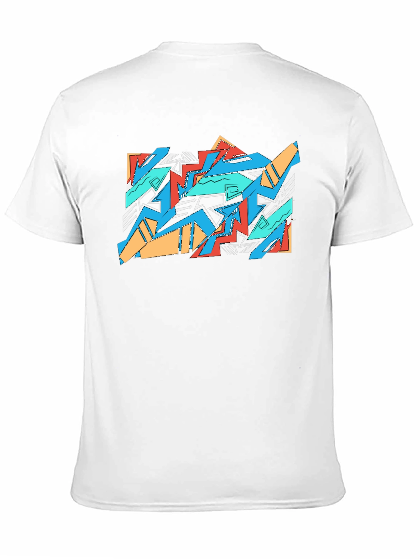 Black Bold Geometric Black T-Shirt view 11