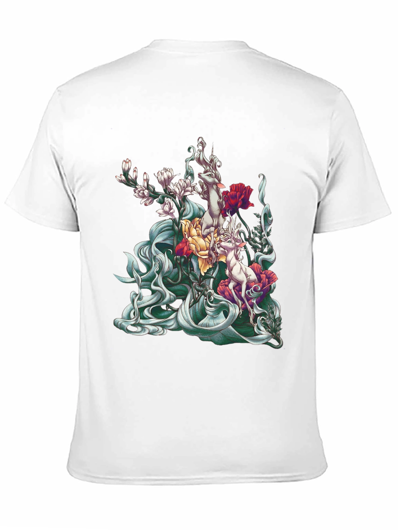 Black Floral Deer Graphic Tee - Stylish Cotton Comfort view 11