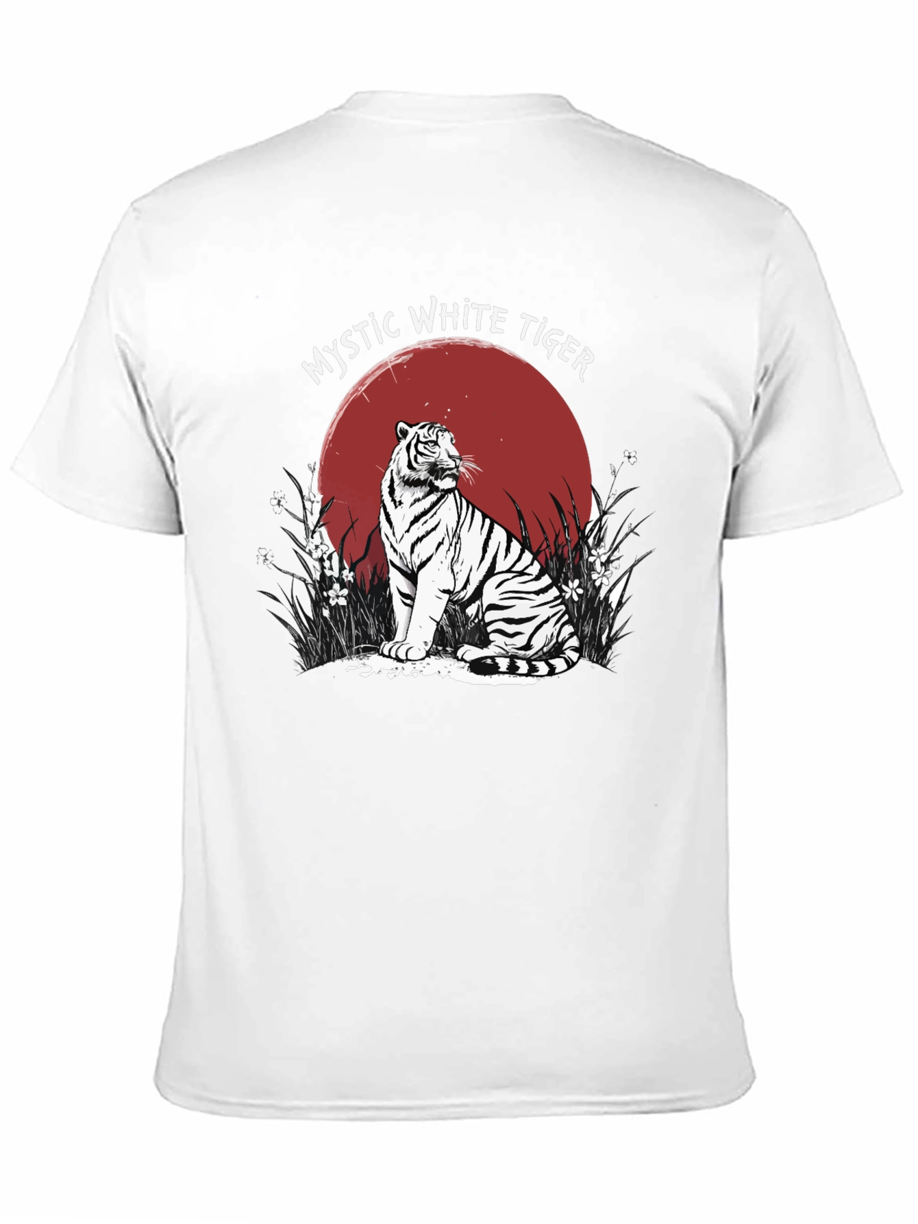 Black Mystic White Tiger Graphic T-Shirt view 11