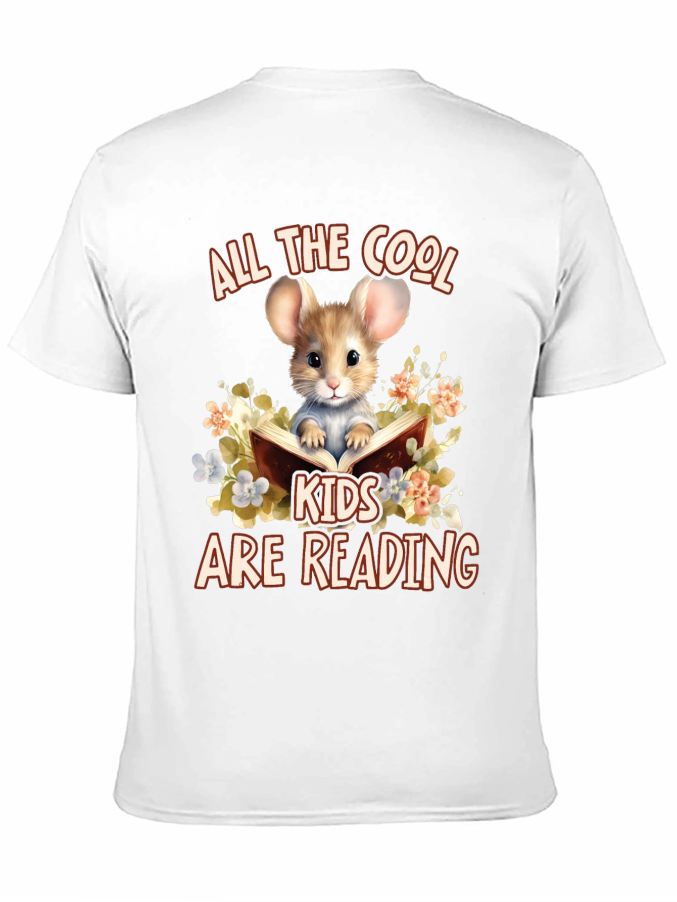 Black Cool Kids Reading Mouse Graphic T-Shirt view 11