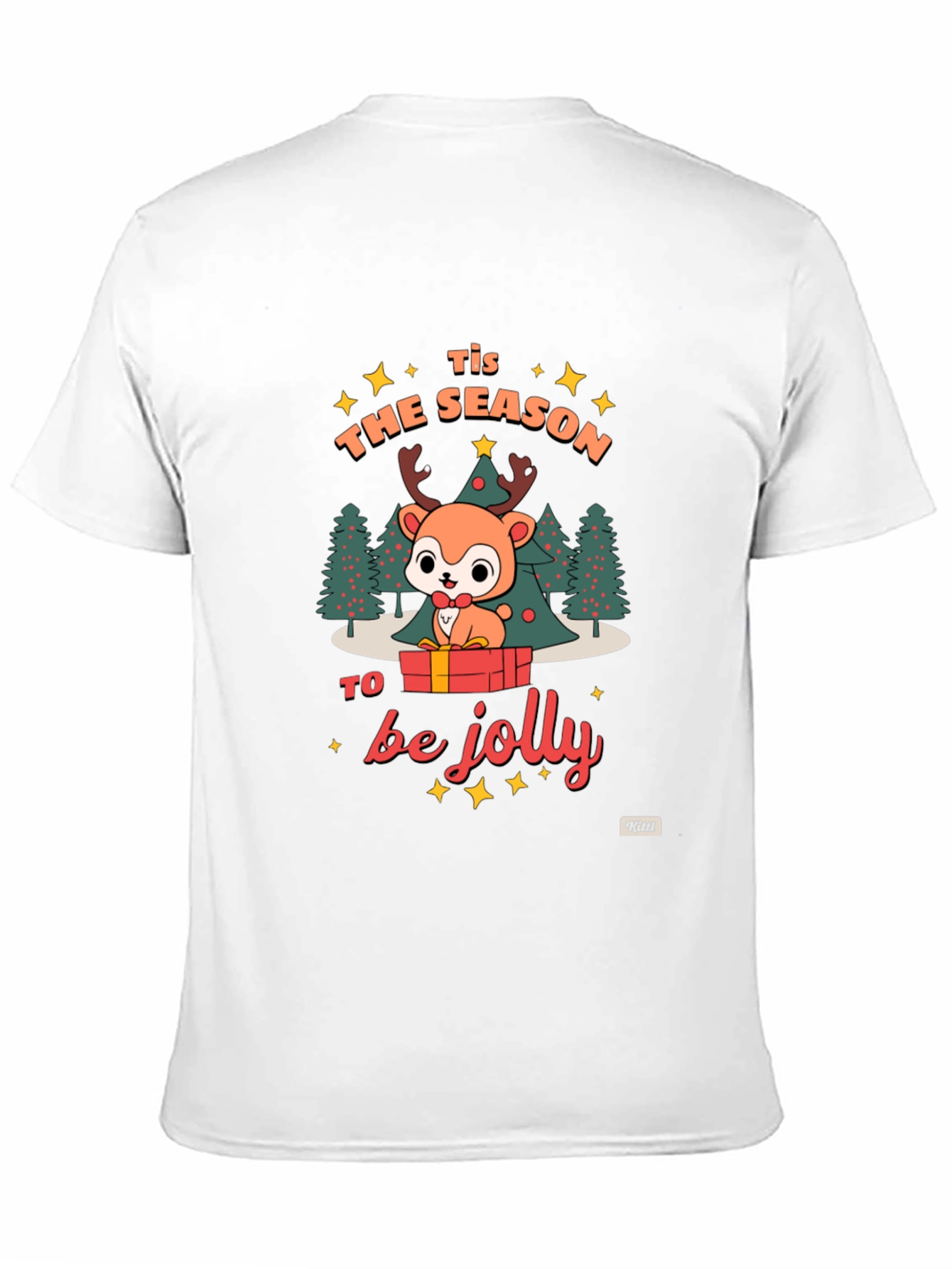 Black Festive Deer Graphic T-Shirt view 11