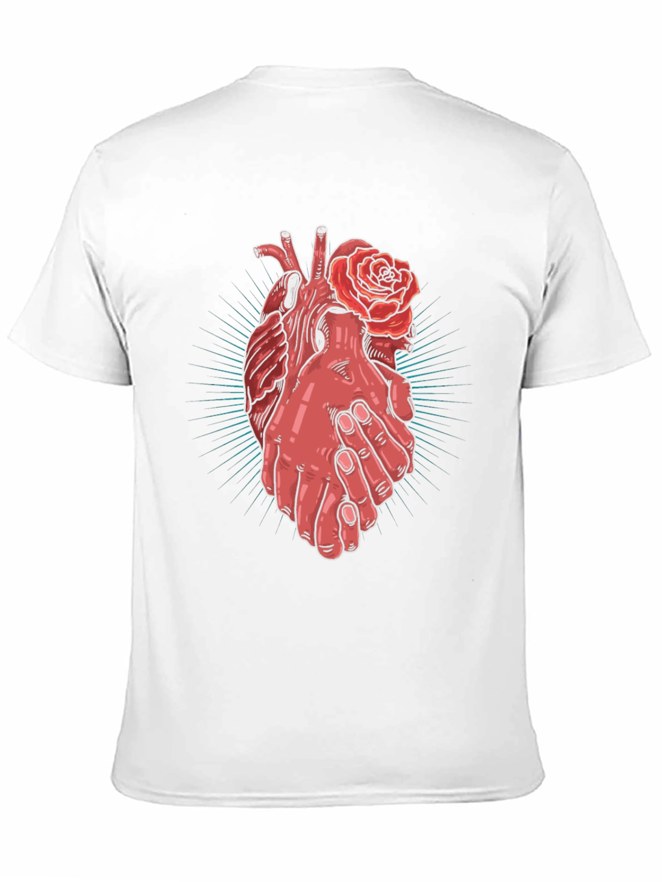 Black Heart and Hands Graphic Tee - Stylish Cotton Blend view 11