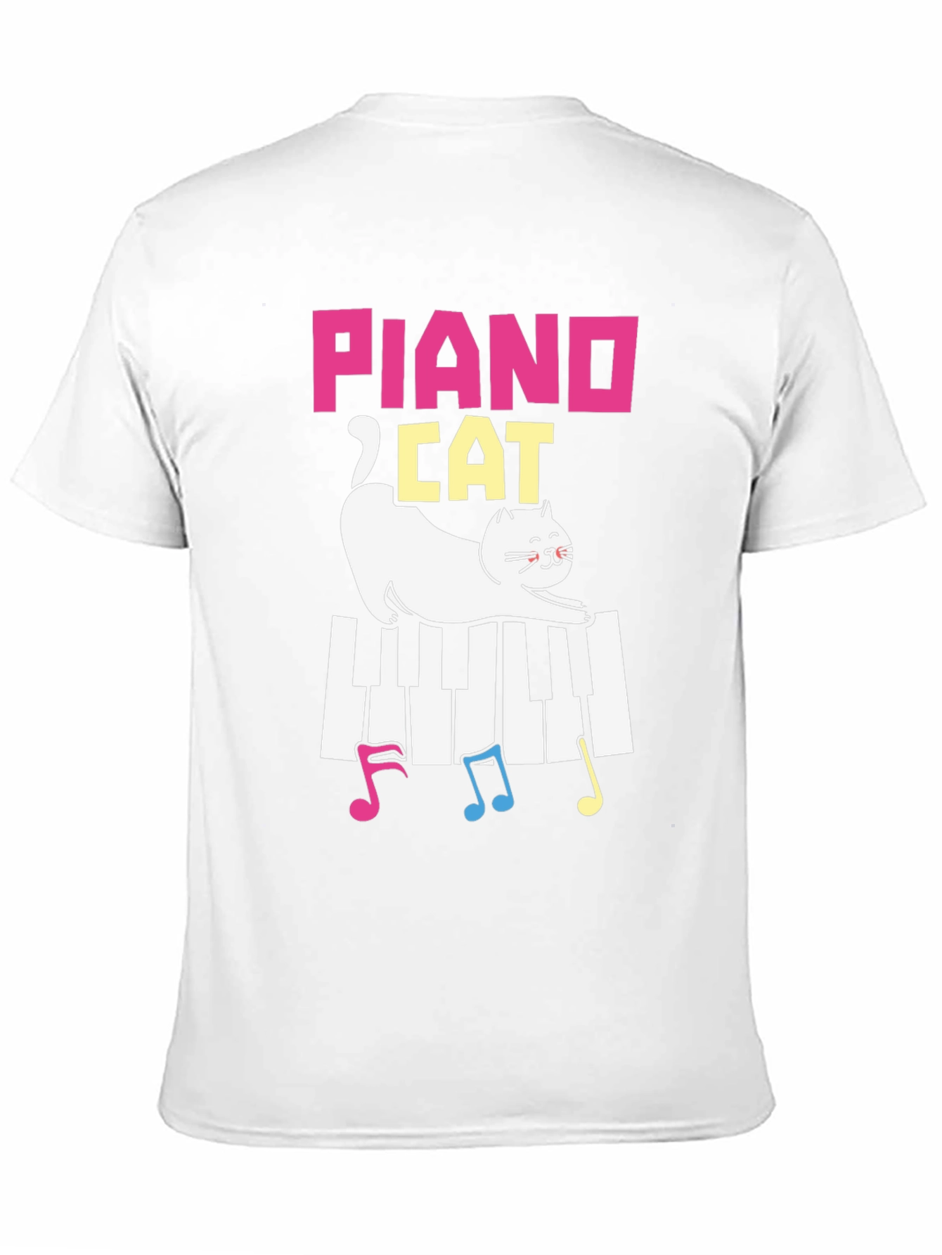 Black Piano Cat T-Shirt - Musical Kitten Tee view 11