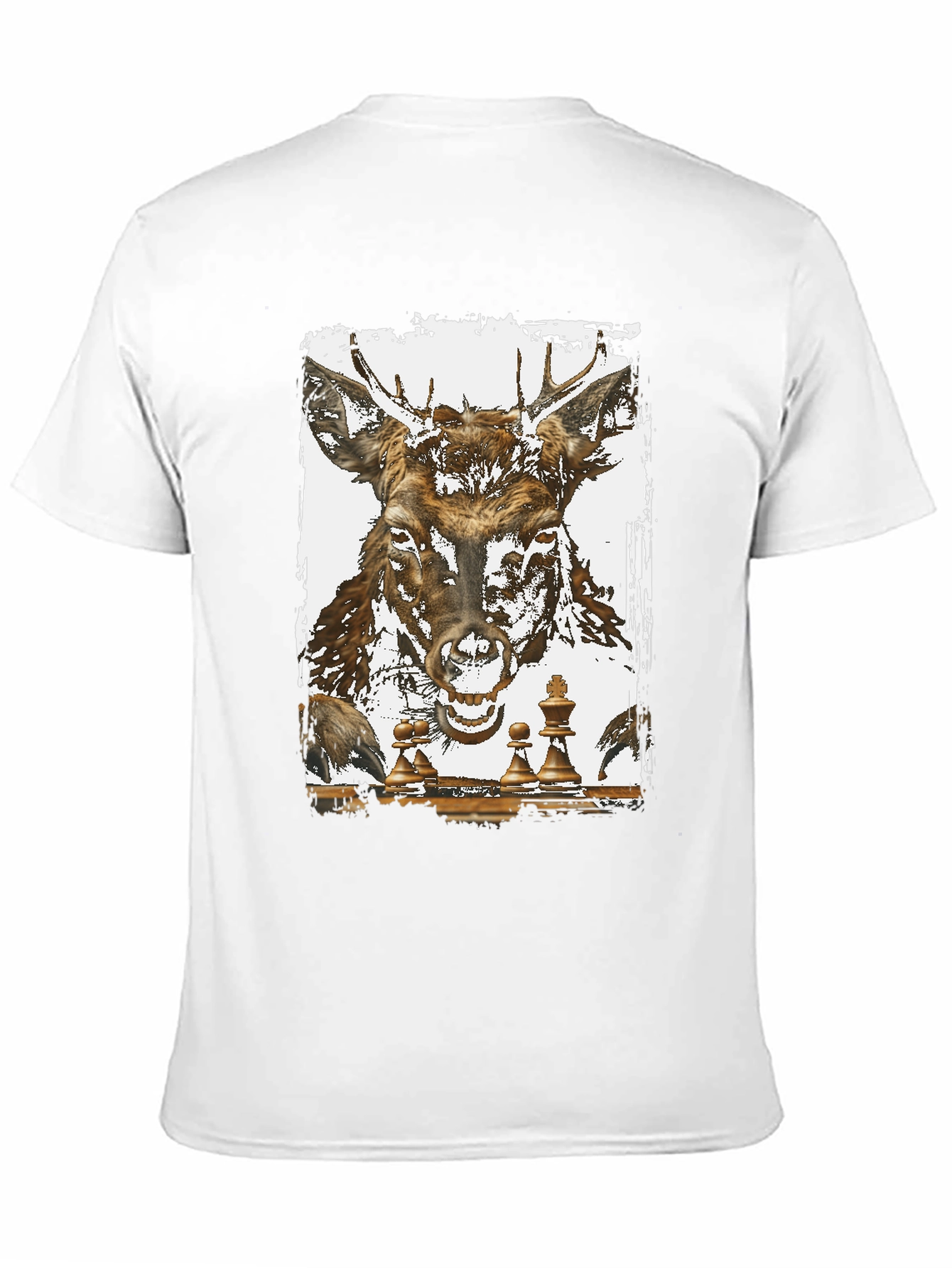 Black Deer Chess Graphic Tee - Unique Animal Art T-Shirt view 11