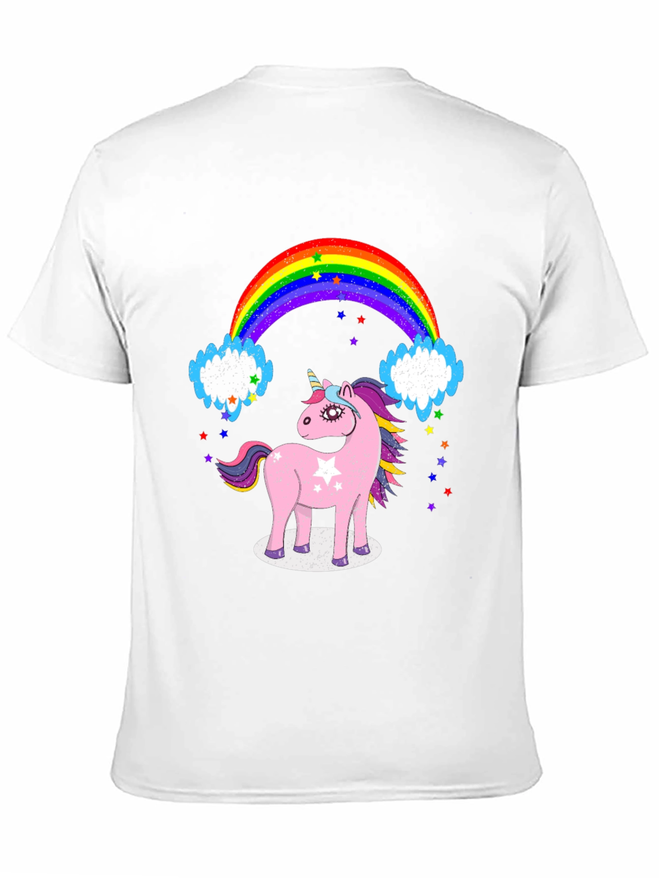 Black Unicorn & Rainbow Graphic Tee - Black Cotton T-Shirt view 11