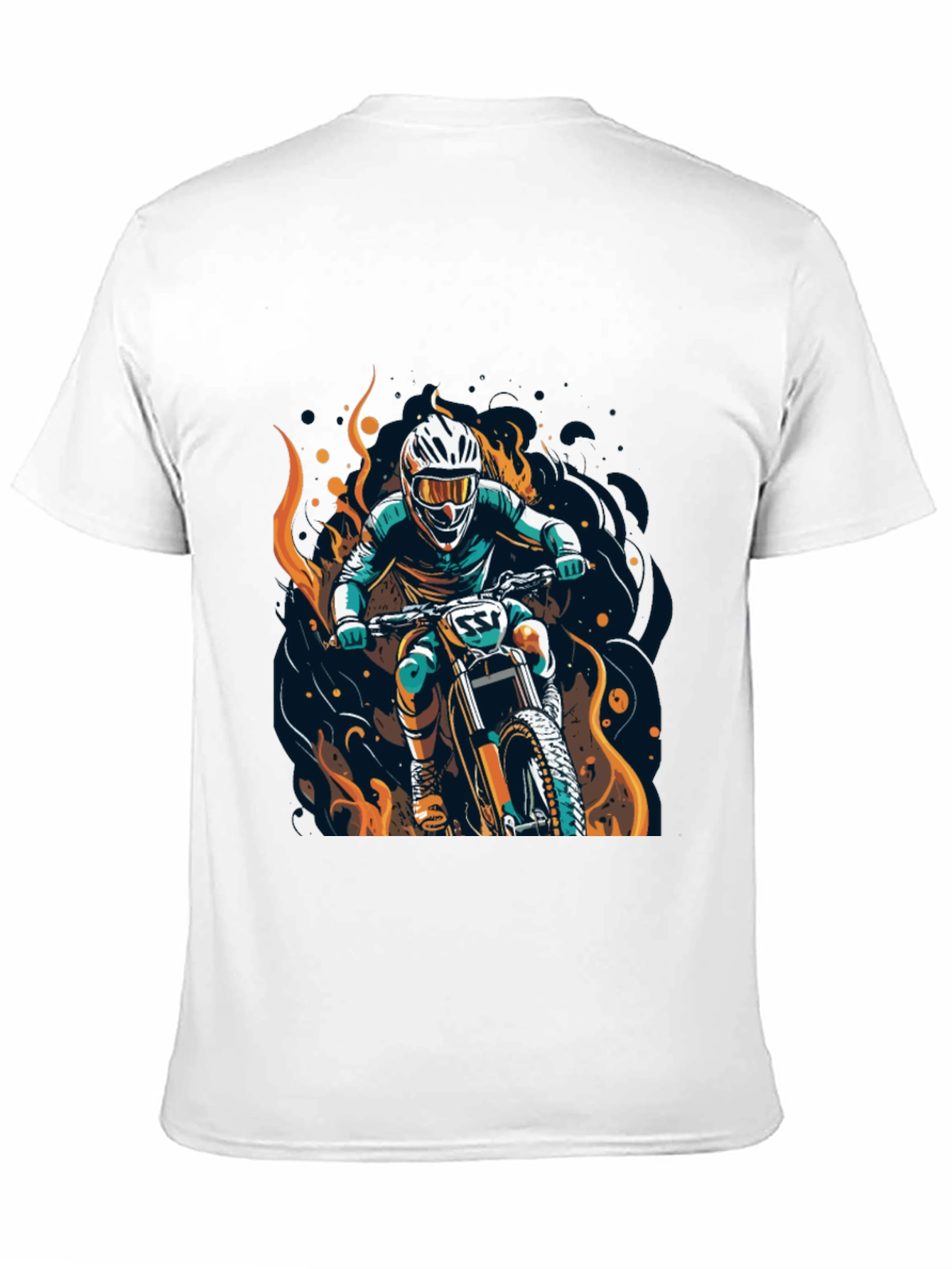 Black Motocross Rider Graphic Tee view 11