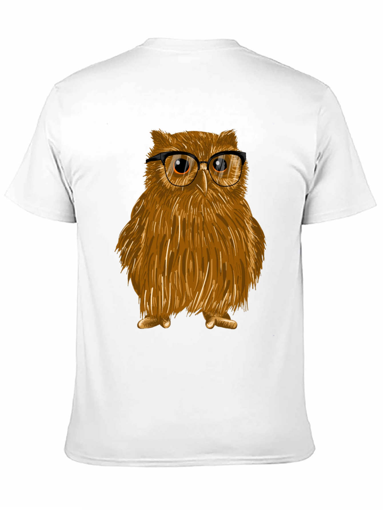 Black Owl with Glasses Graphic Tee - Unisex Cotton T-Shirt view 11