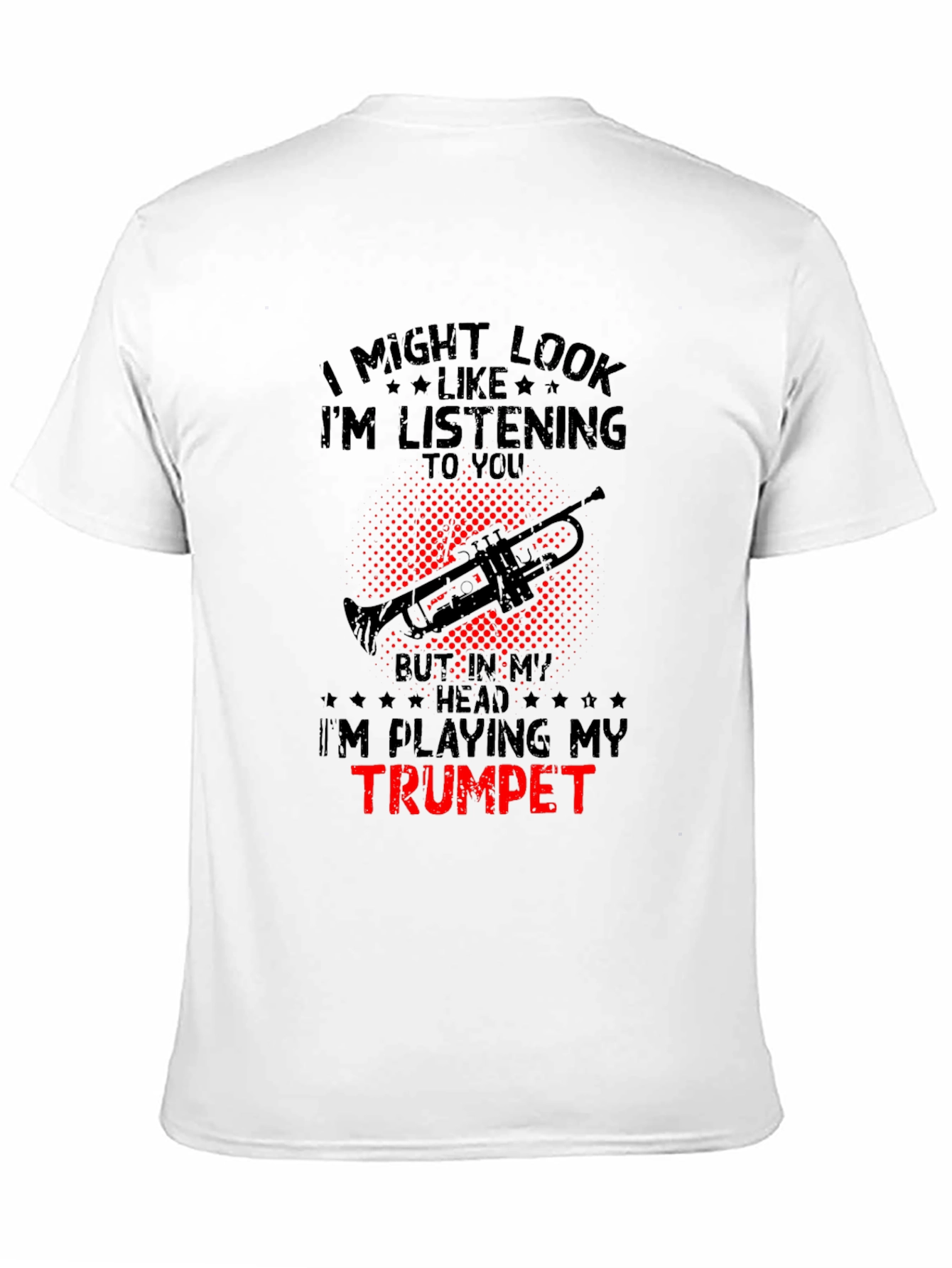 Black Trumpet Player T-Shirt: I'm Playing My Trumpet! view 11
