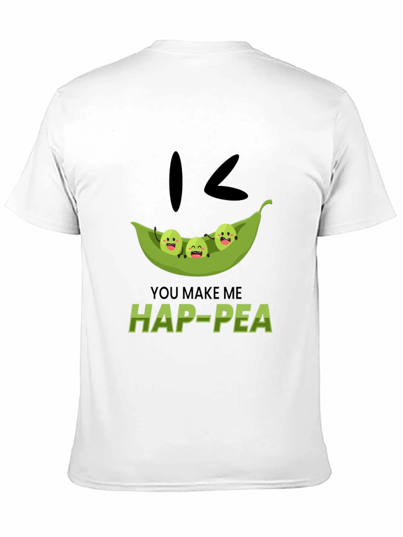 Black Hap-Pea Pun T-Shirt, Cute Peas in a Pod Tee view 11