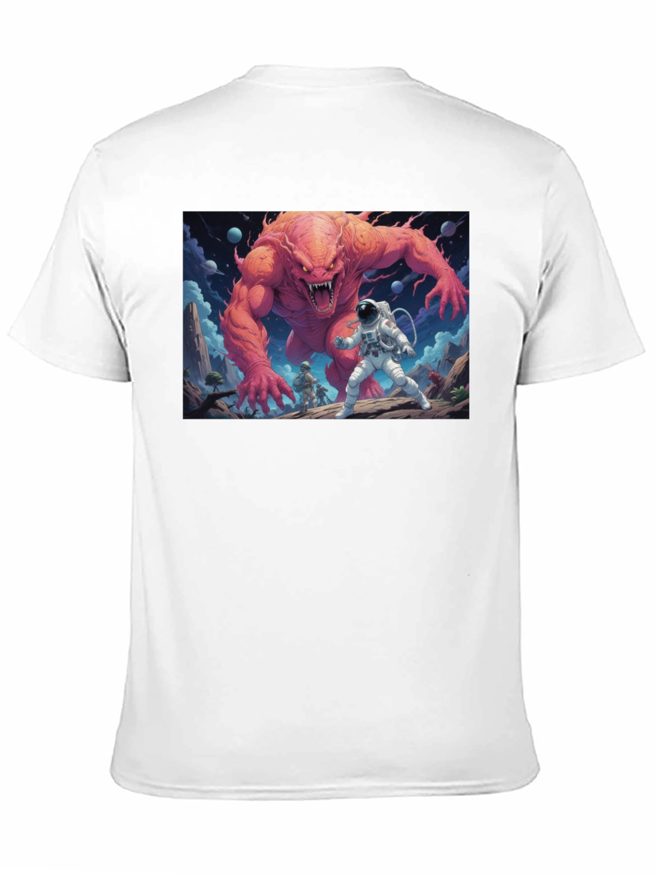 Black Monster Battle Graphic Tee - Sci-Fi Adventure Shirt view 11