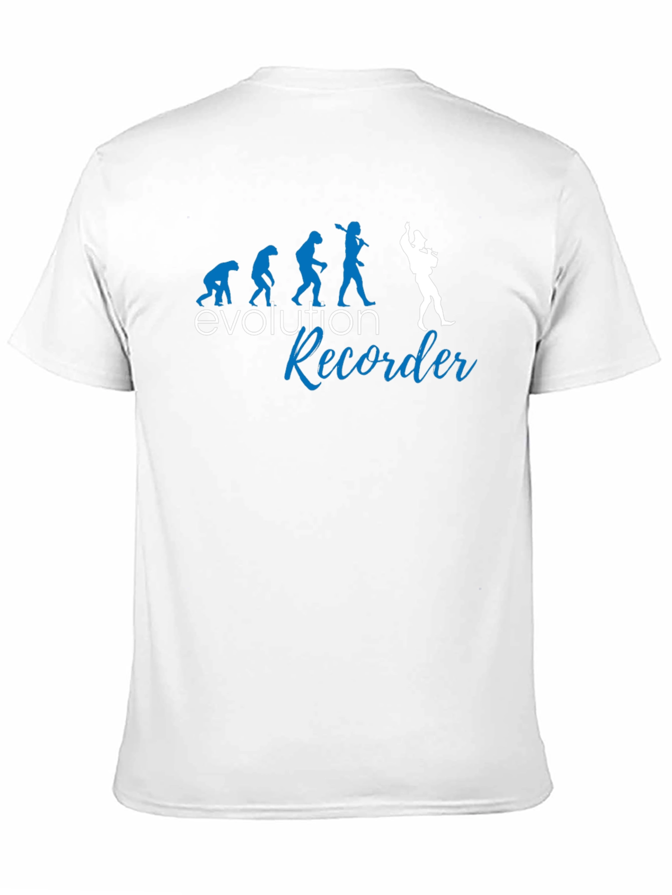 Black Evolution Recorder T-Shirt - Humorous Musician Tee view 11