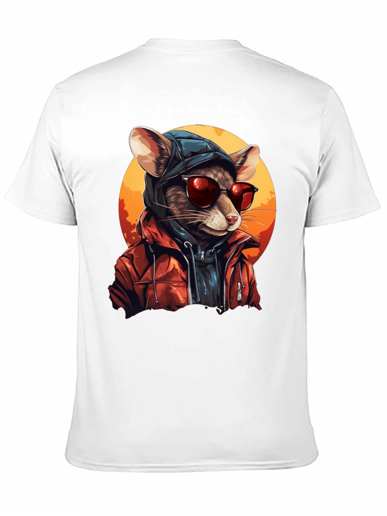 Black Cool Rat in Hoodie Graphic Tee view 11