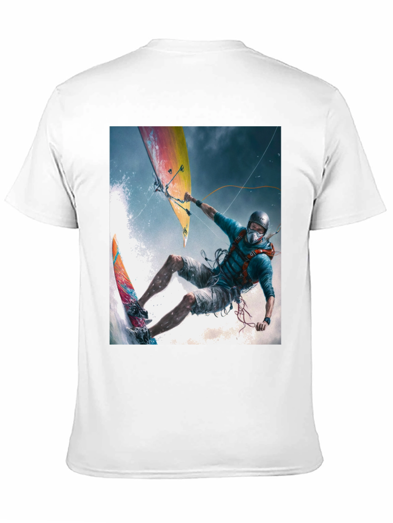 Black Kitesurfing Graphic Tee - Black Cotton Blend view 11