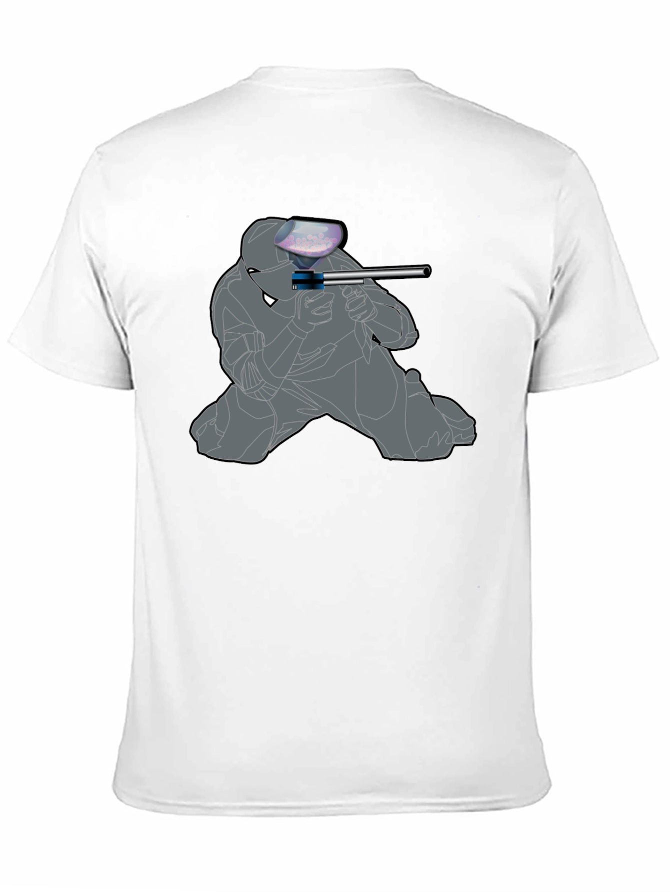Black Paintball Player Graphic T-Shirt - Black view 11