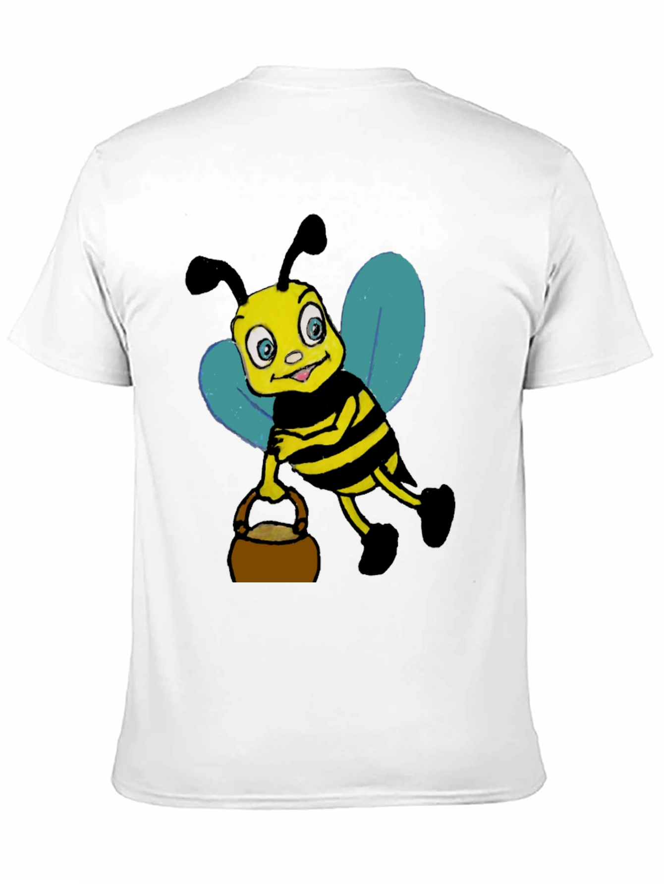 Black Cartoon Bee T-Shirt - Black Cotton Blend view 11