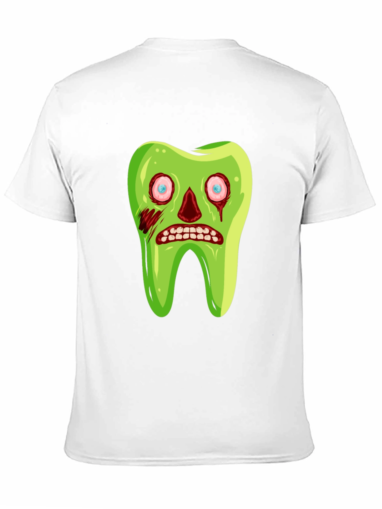 Black Zombie Tooth Graphic Tee - Novelty Halloween Shirt view 11