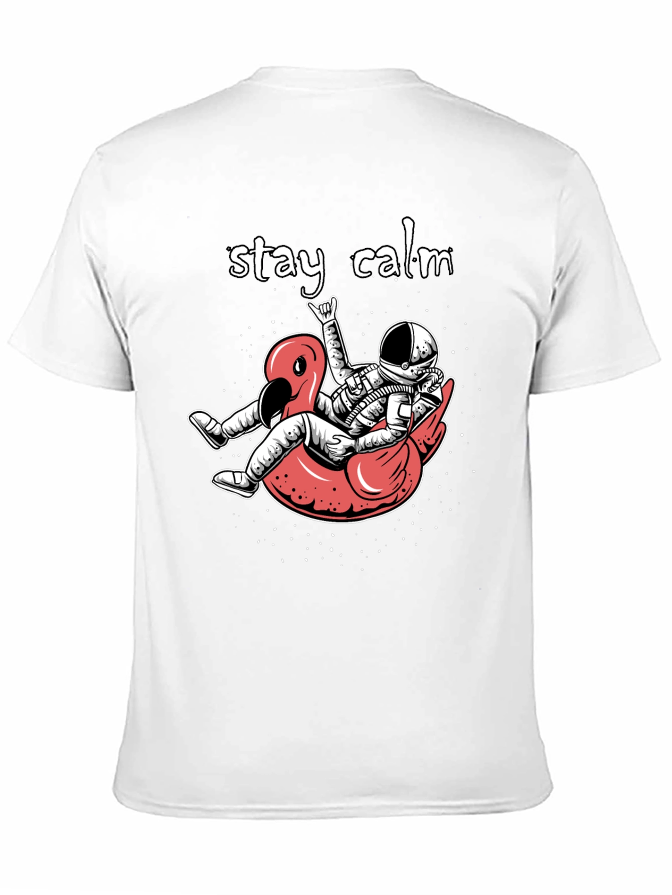 Stay Calm Astronaut Flamingo Graphic Tee - 11