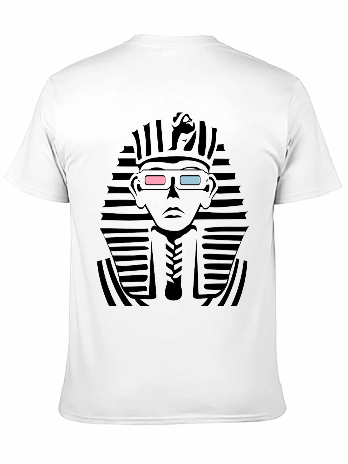 Black Anaglyph Pharaoh Graphic Tee - Black Cotton T-Shirt view 11