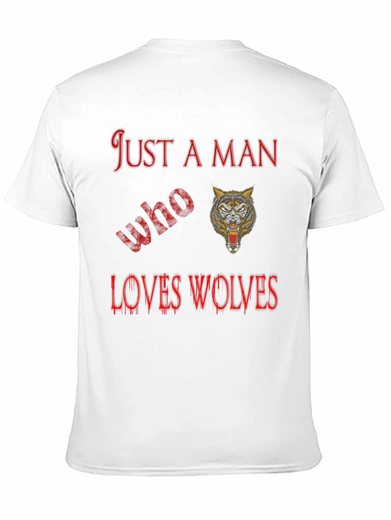 Black Just A Man Who Loves Wolves Black T-Shirt view 11