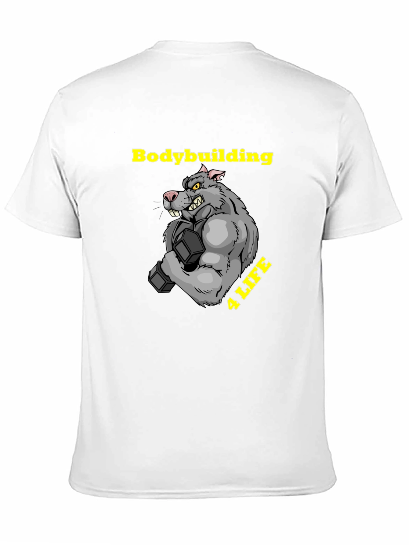 Black Bodybuilding Rat Black T-Shirt view 11