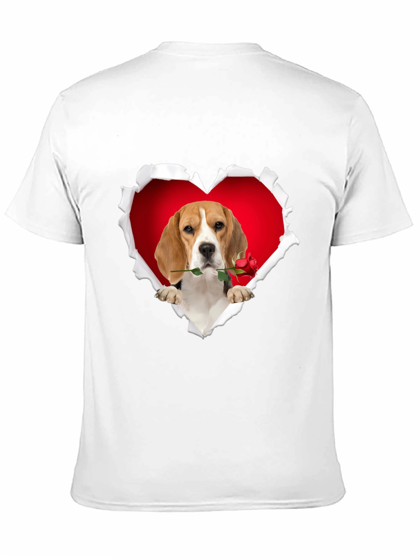 Black Beagle Heart Rose T-Shirt - Cute Dog Lover Tee view 11