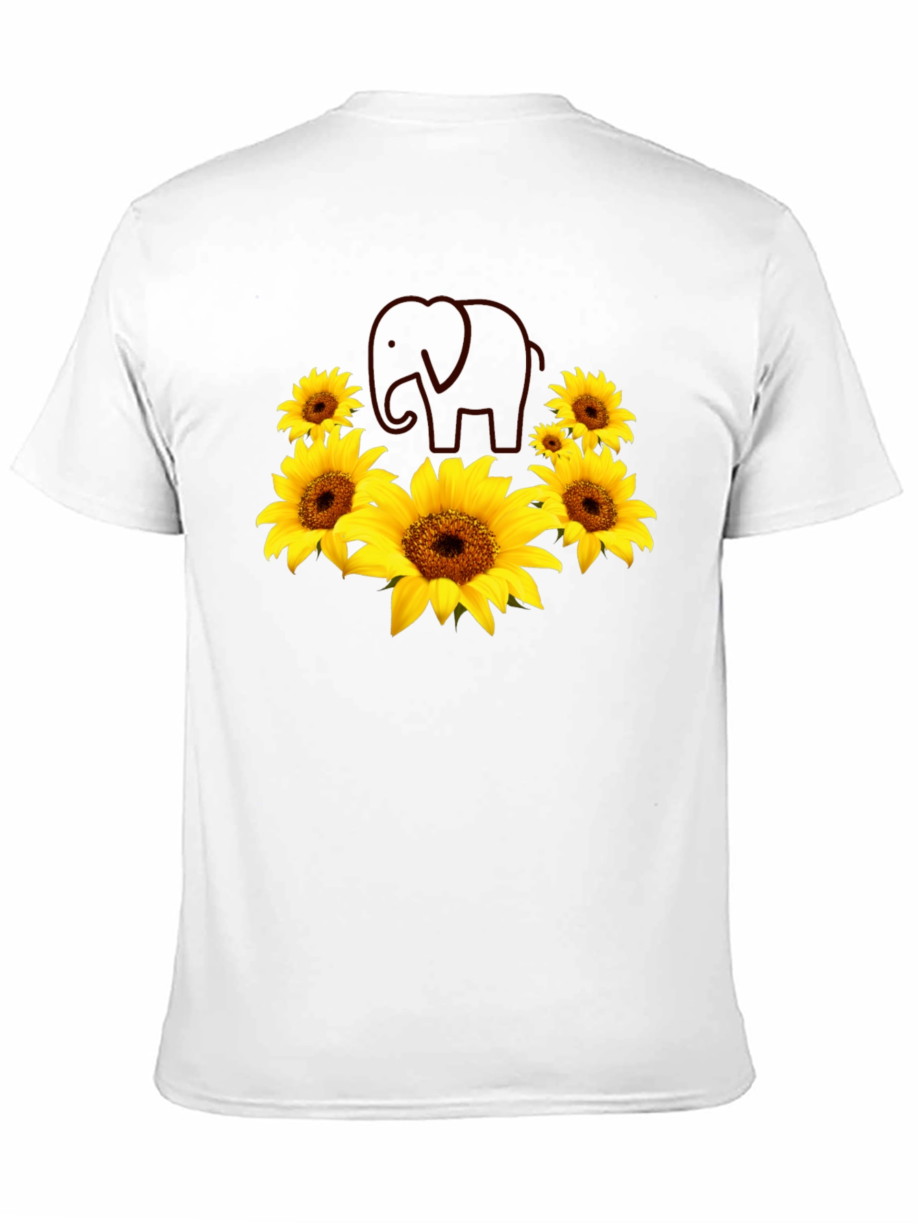 Black Sunflower Elephant Graphic Tee view 11