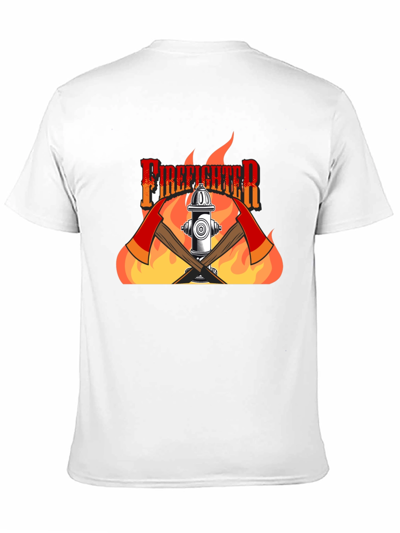 Black Firefighter Graphic Print Black T-Shirt view 11