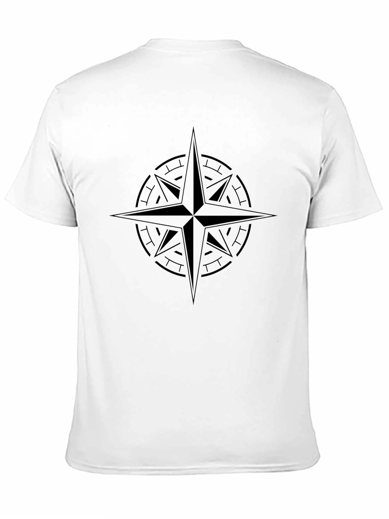 Black Compass Rose Graphic Tee - Stylish Black T-Shirt view 11