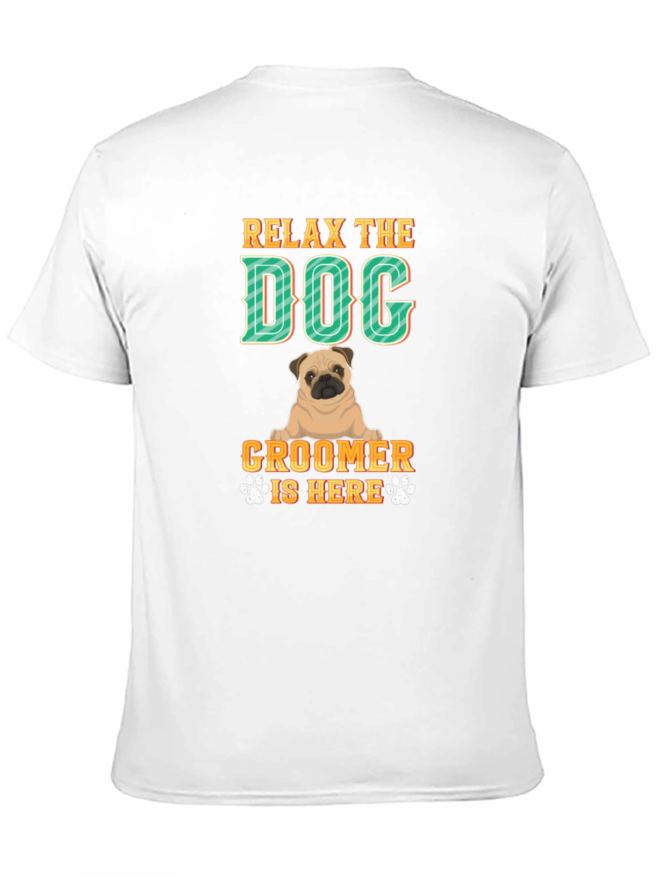 Black Relax the Dog Groomer is Here T-Shirt view 11