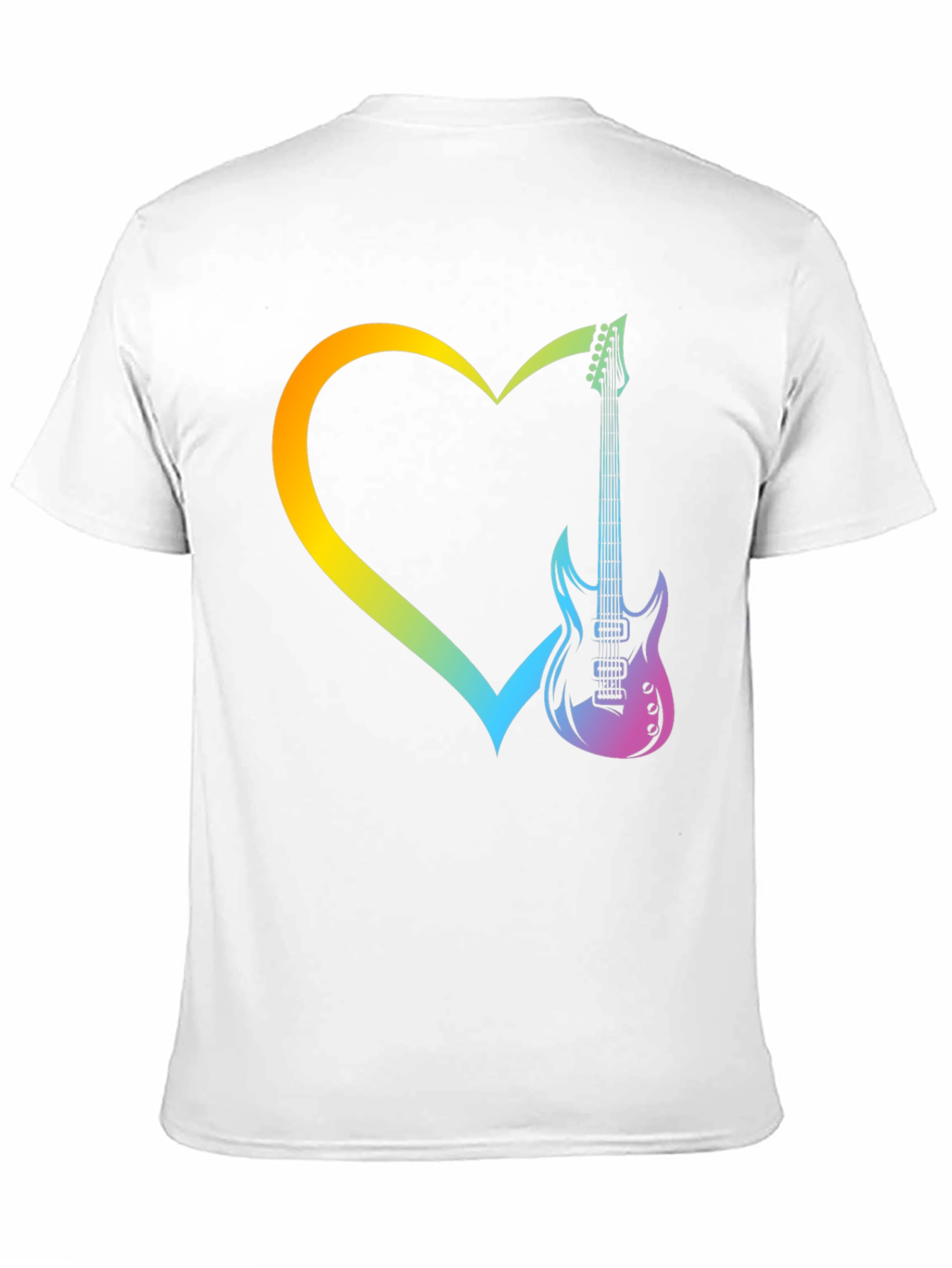 Black Guitar Heart Graphic Tee - Music Lover Shirt view 11
