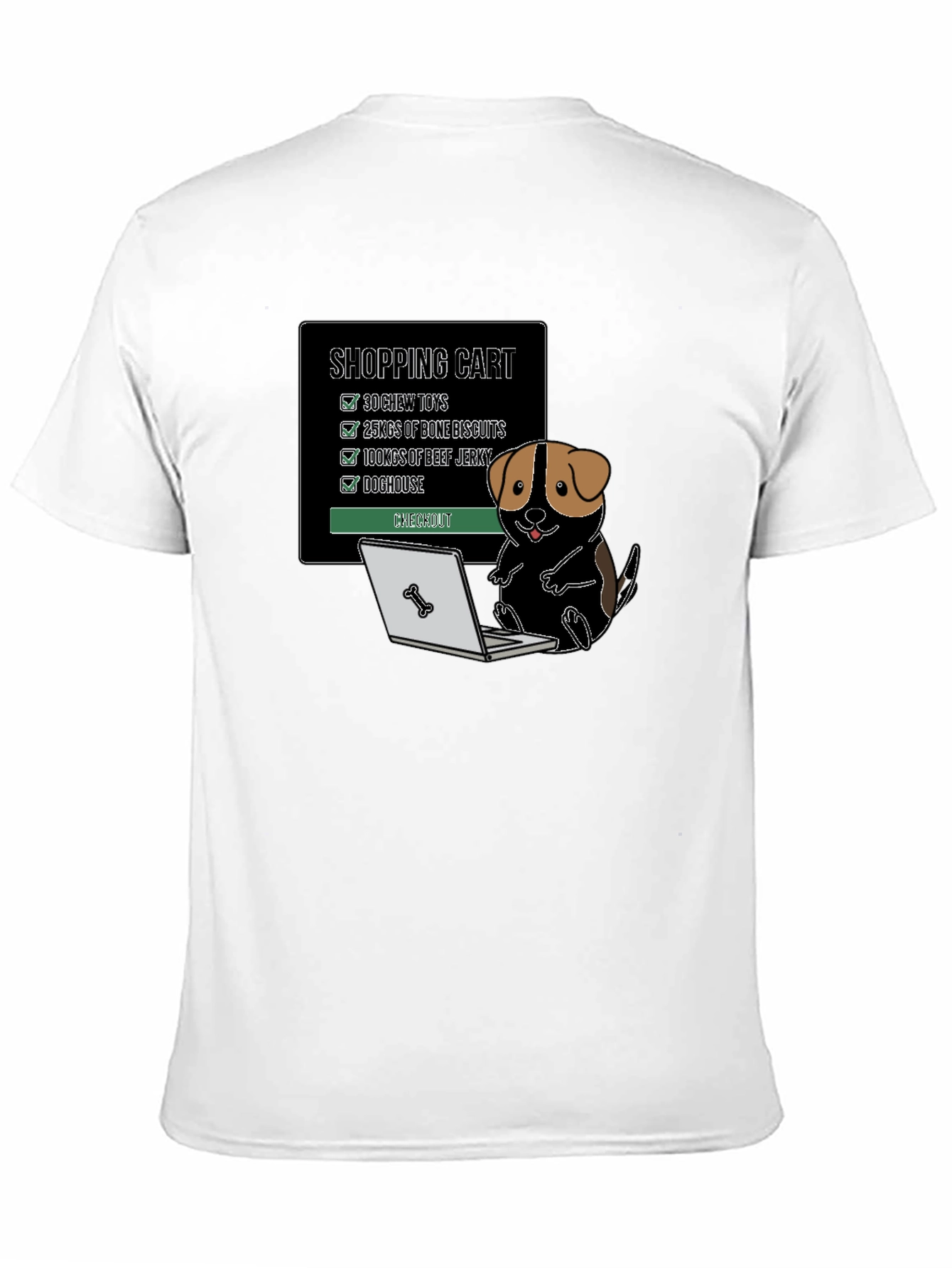 Black Dog Shopping Cart T-Shirt - Funny Pet Lover Tee view 11