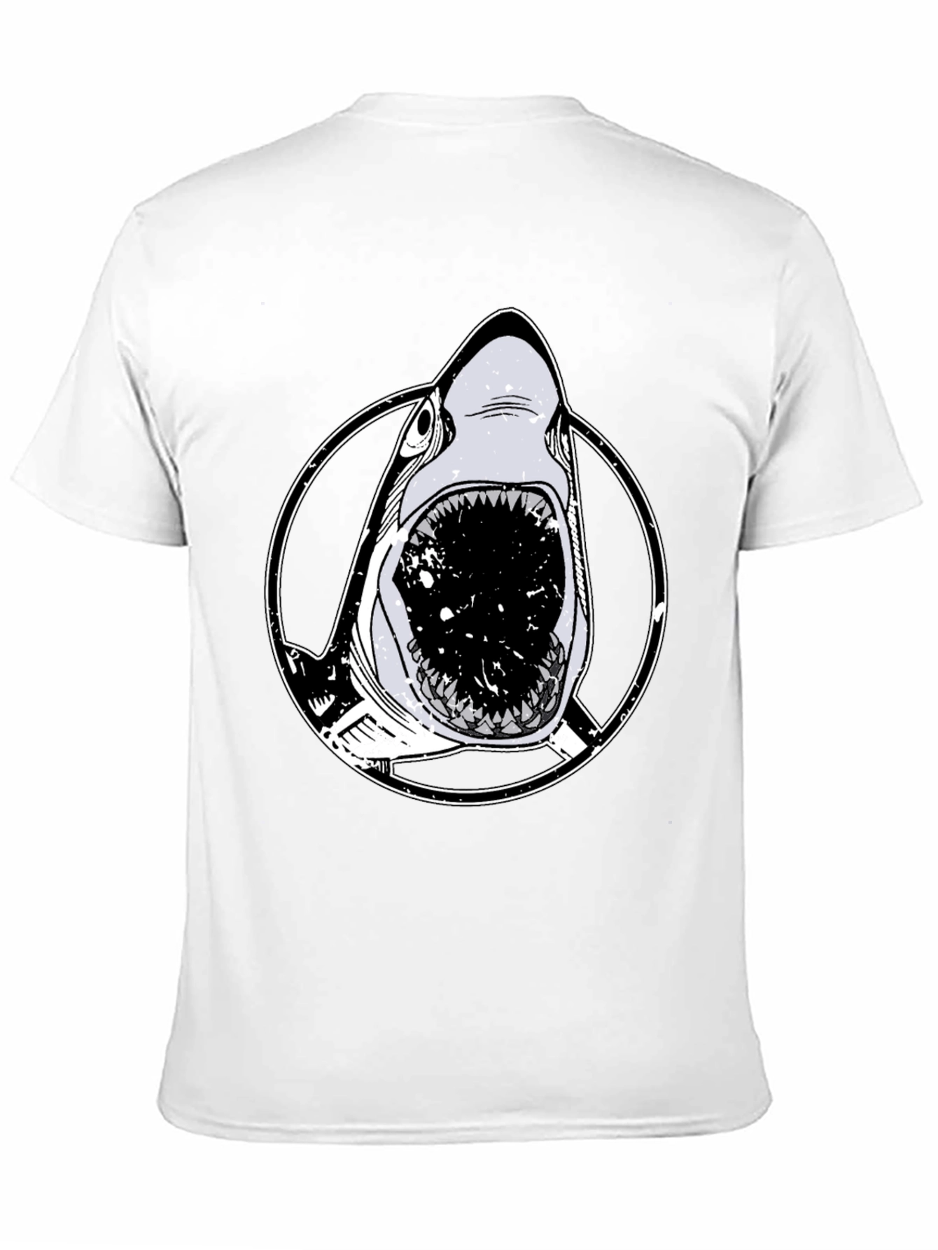 Black Men's Black Shark Graphic T-Shirt view 11