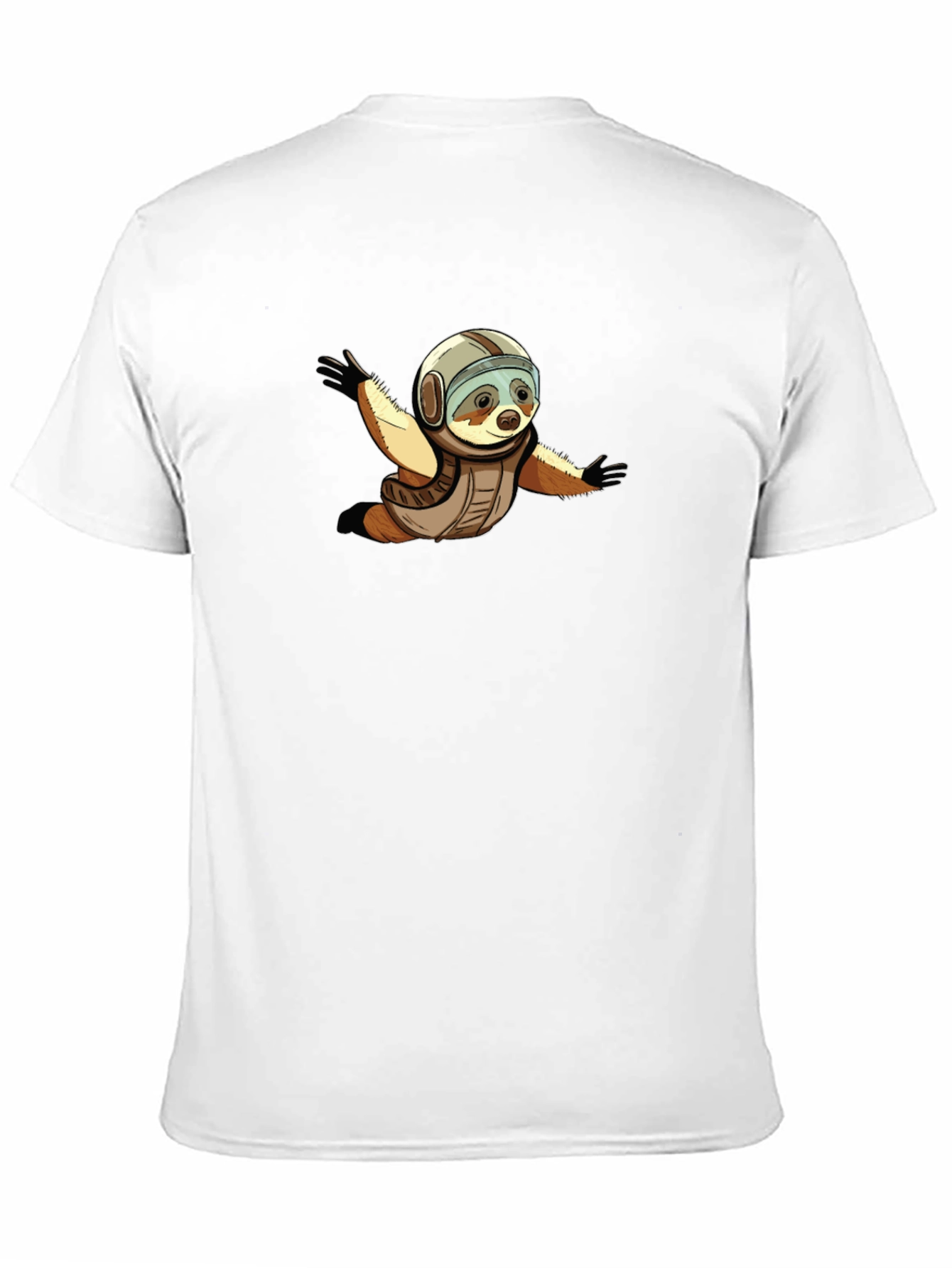 Black Sloth Skydiver Graphic T-Shirt - Black Cotton Tee view 11