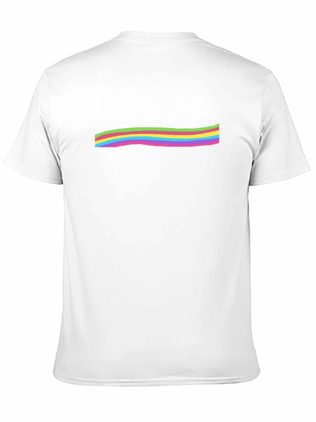 Colorful Rainbow Stripe T-Shirt - Casual Black Tee - 11