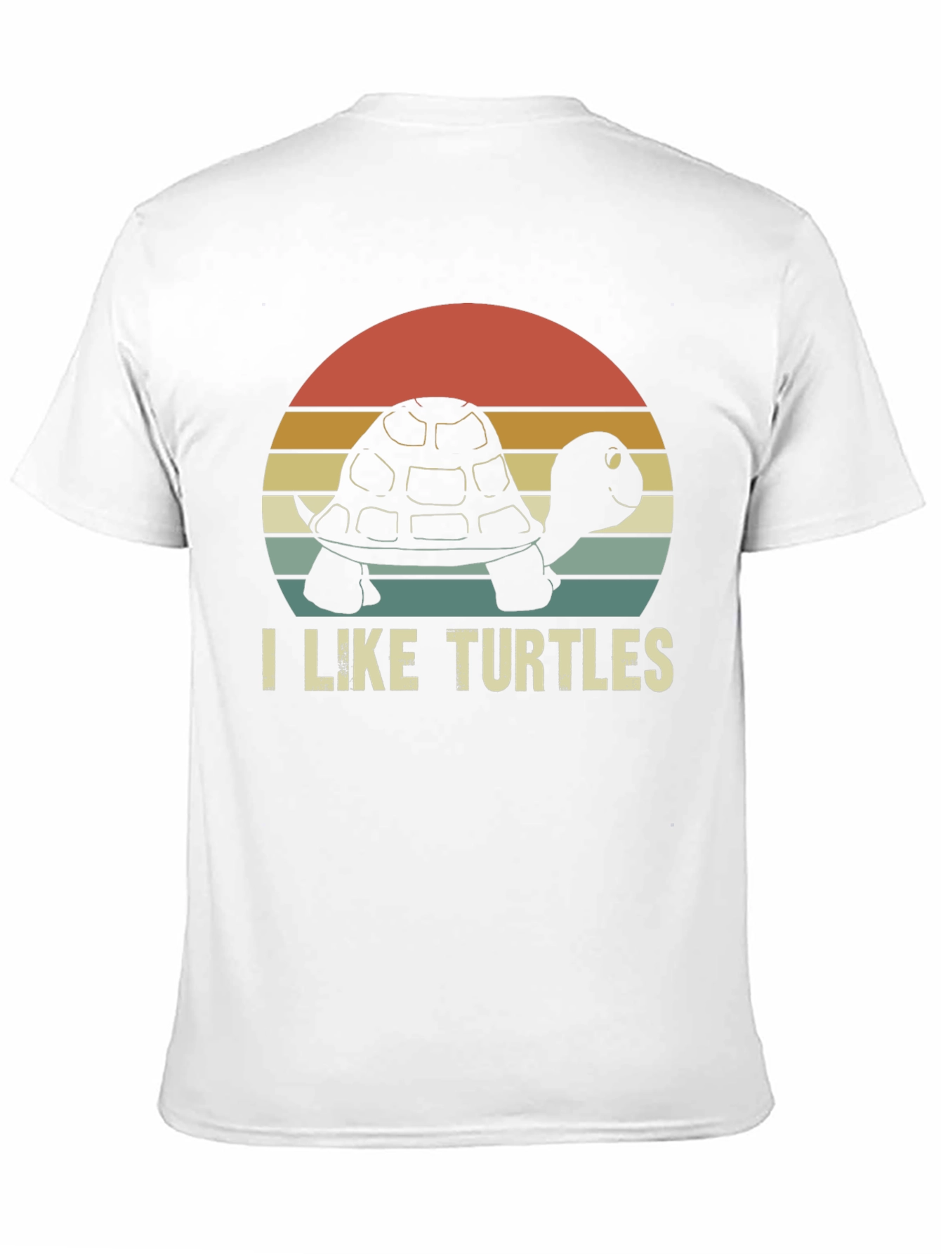 Black I Like Turtles Retro Graphic T-Shirt view 11