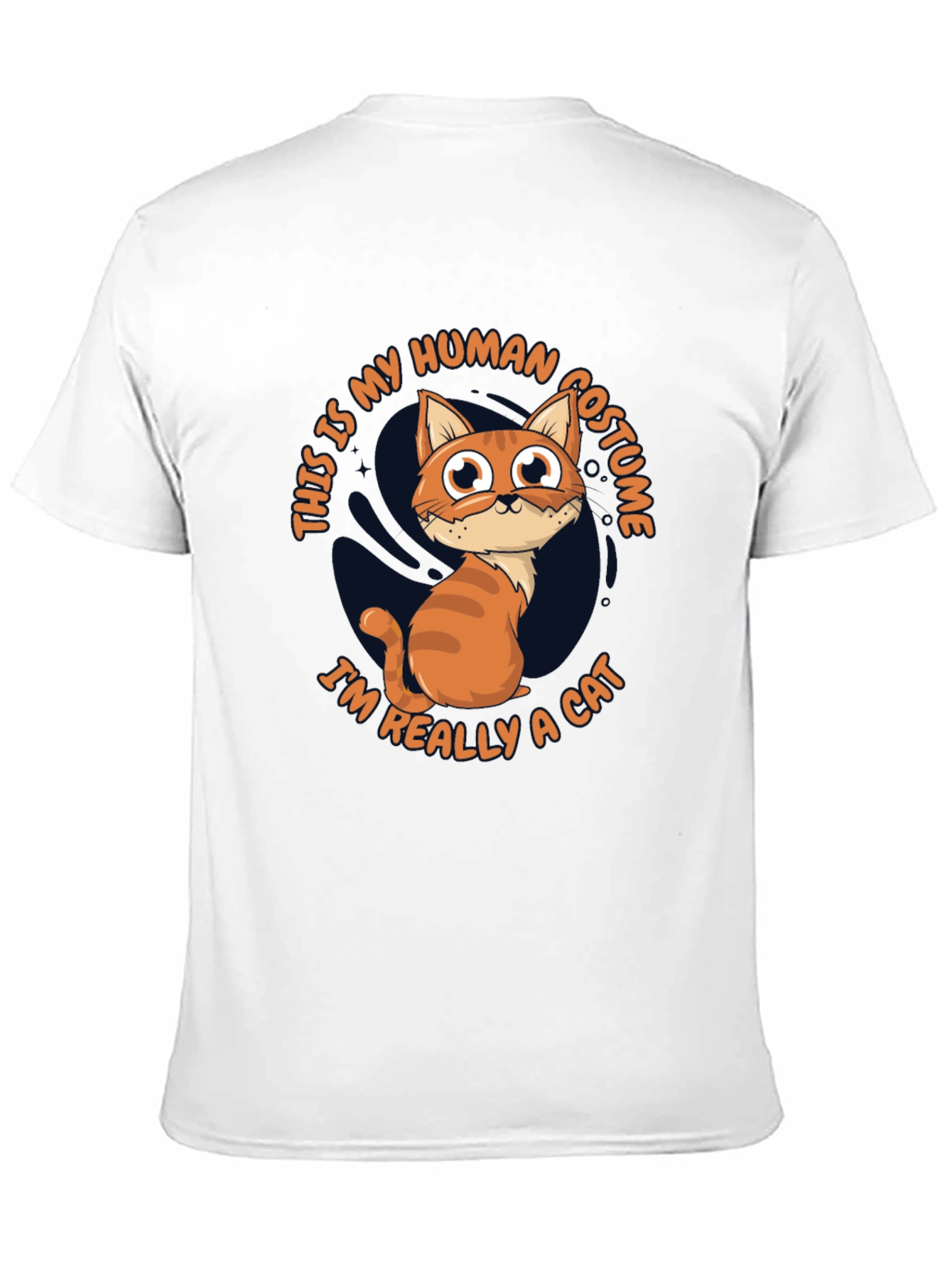 Black Funny Cat Human Costume T-Shirt view 11