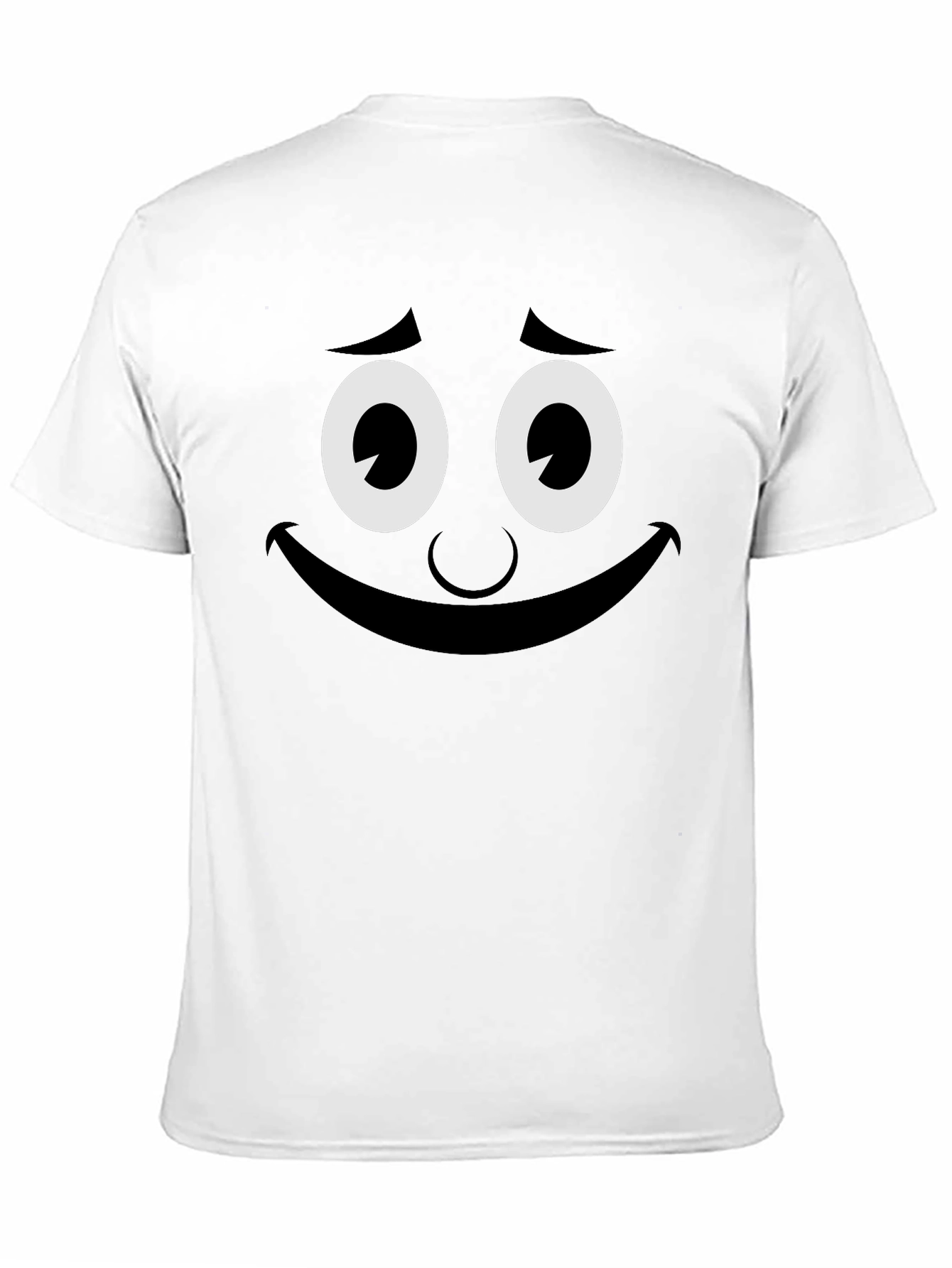 Black Funny Smiley Face Graphic Tee - Black Crew Neck T-Shirt view 11