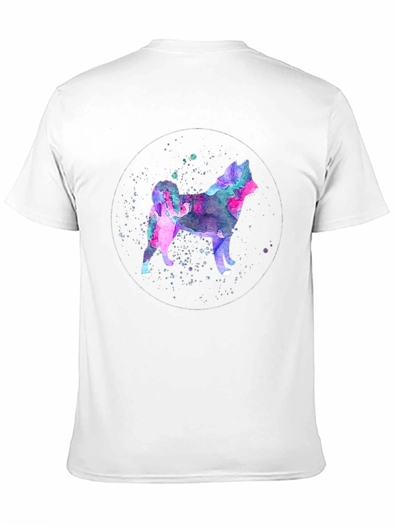 Black Watercolor Dog Silhouette Graphic T-Shirt view 11