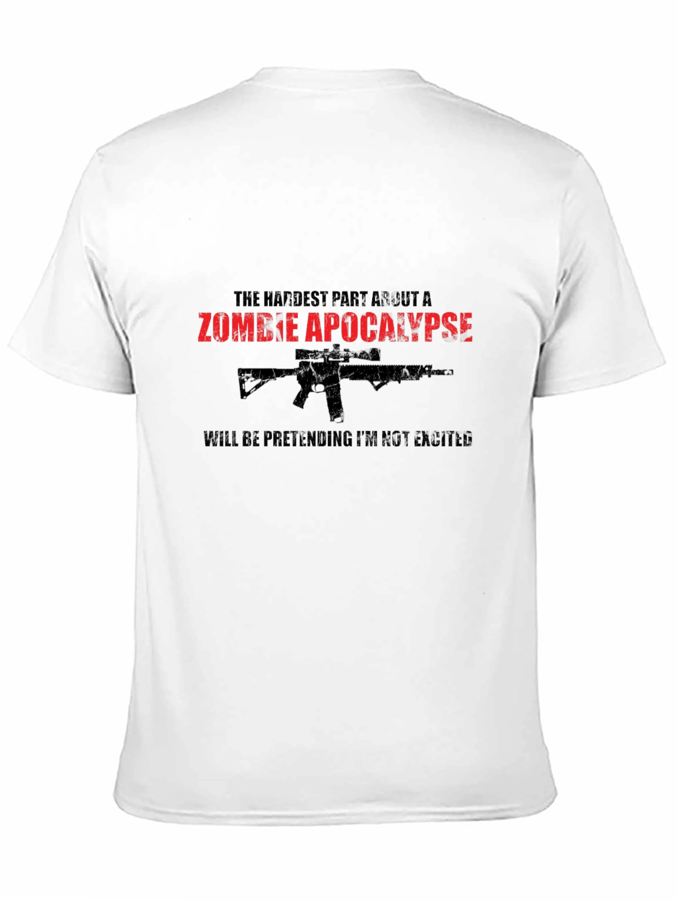 Black Zombie Apocalypse Humor T-Shirt view 11