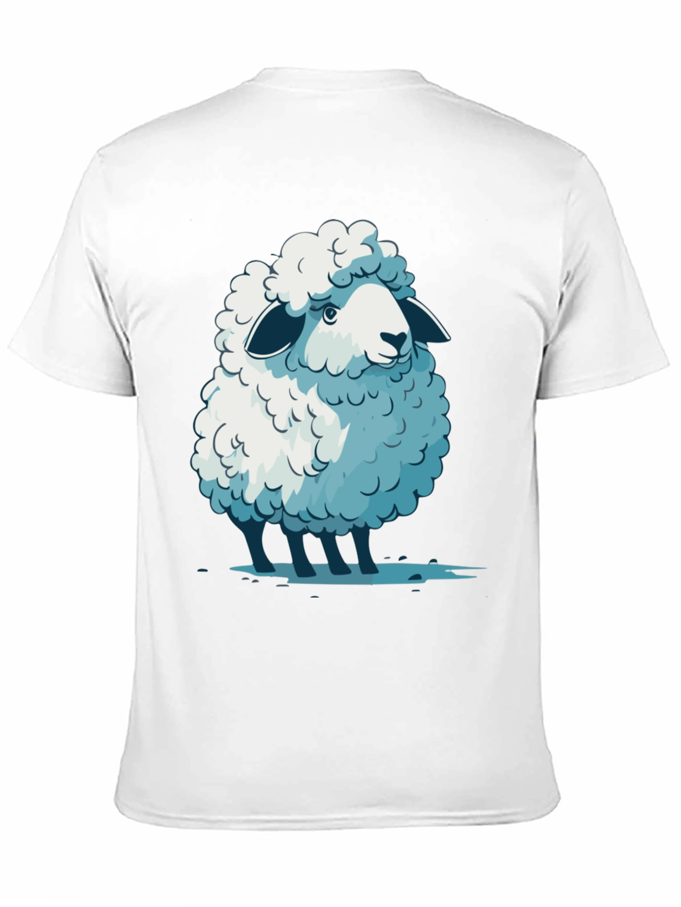 Black Cute Sheep Graphic Tee - Soft Cotton Blend T-Shirt view 11